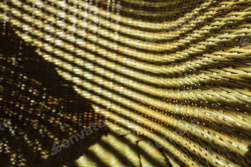 Preview: abstract background of wicker wicker chair with shadow and sunbeam