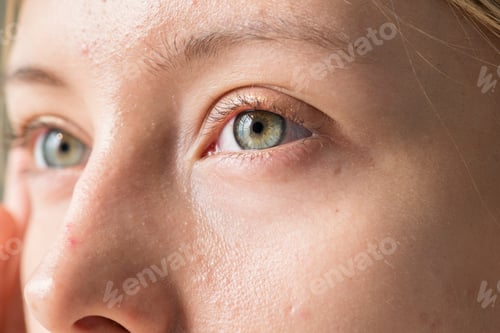 Preview: Portrait of white woman closeup on eyes