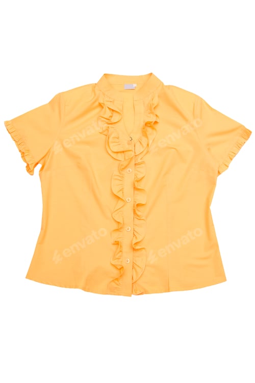 Preview: Modern yellow blouse on a white.