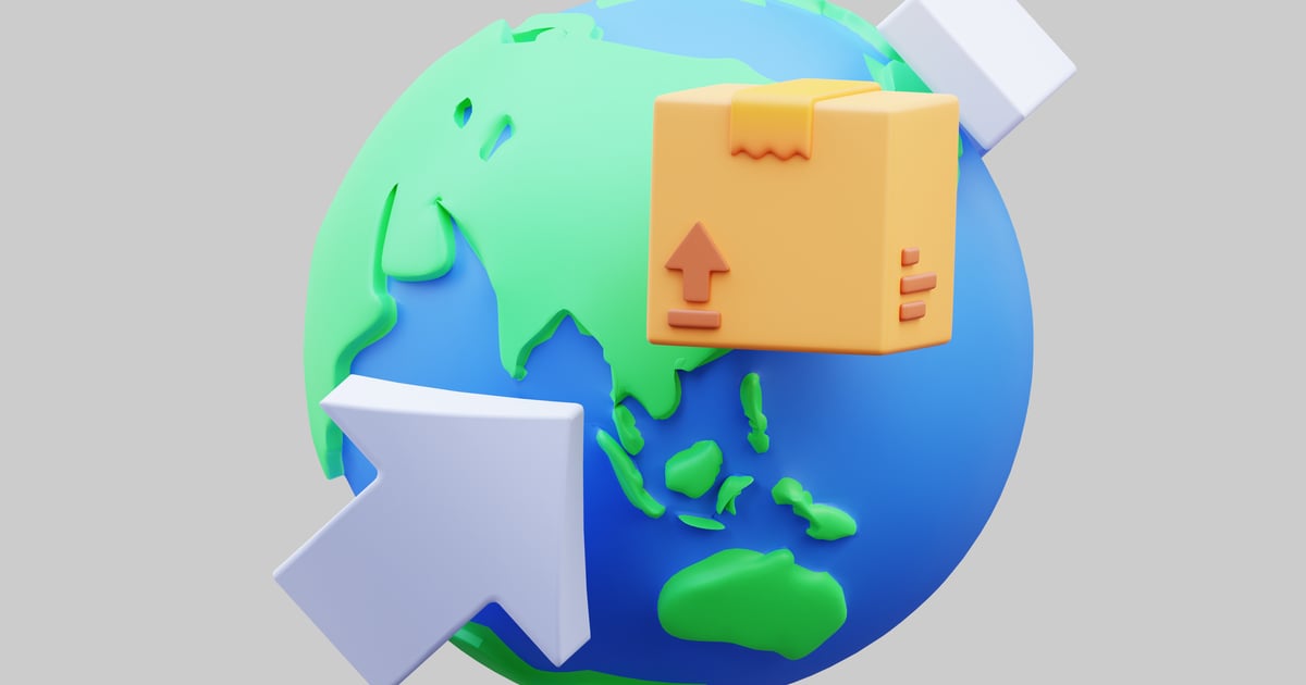 World map with yellow box and arrows. 3D, Incl. globe & earth - Envato