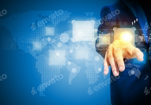 Preview: Close Up Of Businessman Hand Pushing Icon On Media Screen