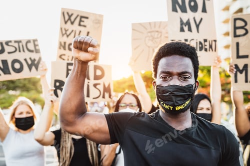 Preview: Black lives matter activist movement protesting against racism and fighting for equality