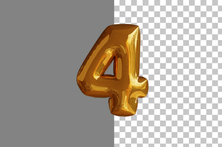 Preview: Number Letter 4 3D Icon