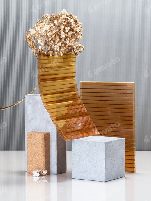 Preview: Modern abstract still life using concrete blocks, building const