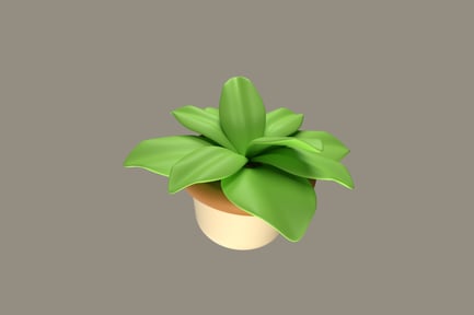Preview: Potted Plant Icon 3D Illustration