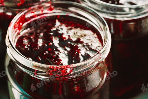 Preview: Jars With Sweet Tasty Yummy Red Jam