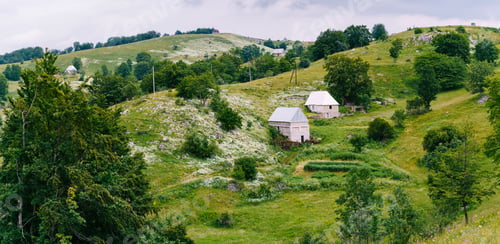 Preview: Village houses in green mountains in the north of Montenegro