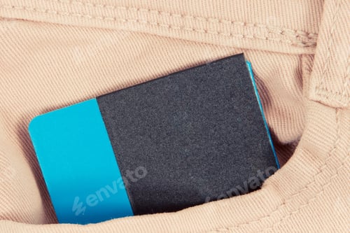 Preview: Blue and Black Card in Pocket of Jeans