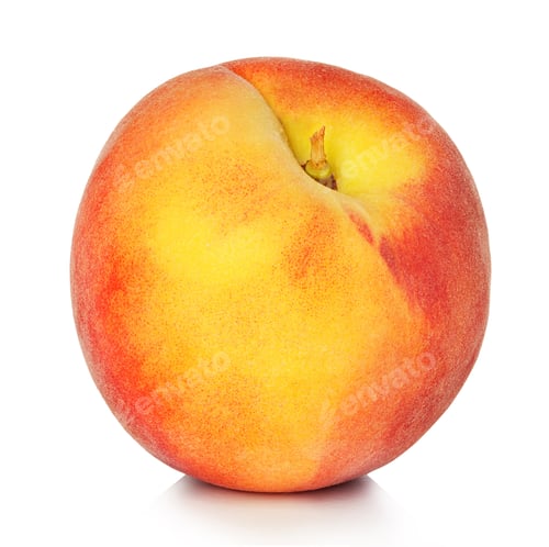 Preview: Peach isolated on white background