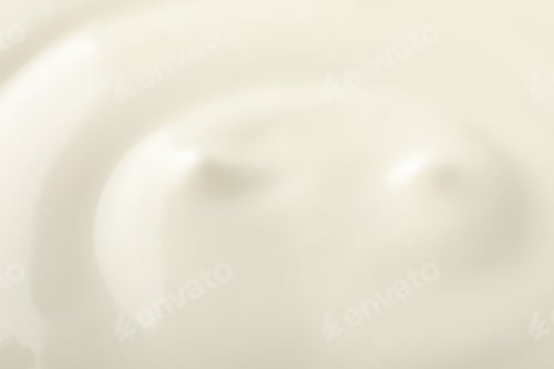 Preview: Cream yogurt as background, closeup and space for text