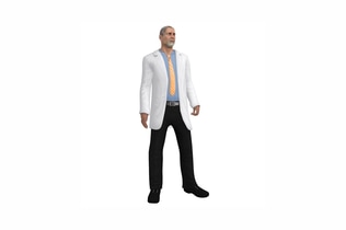 Preview: Man in lab coat with hands in pockets