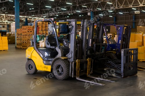 Preview: Forklift loader in warehouse