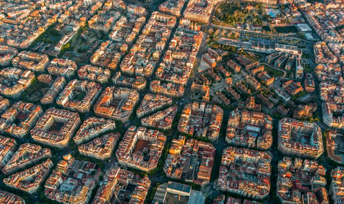 Preview: Barcelona skyline and Hospital of the Holy Cross and Saint Paul (de la Santa Creu i Sant Pau)