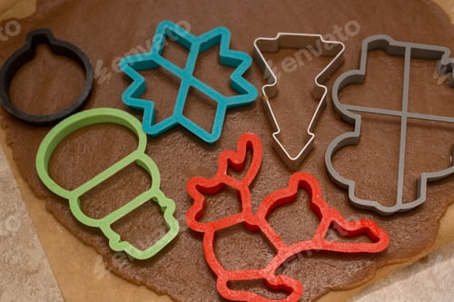 Preview: Flat rolled Raw gingerbread dough for cooking Christmas cookies