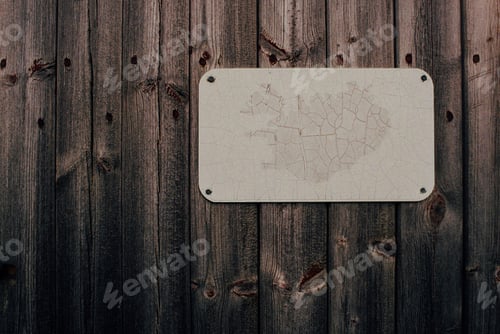 Preview: Faded map of Iceland on wooden door