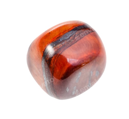 Preview: rolled Jaspillite gemstone isolated on white