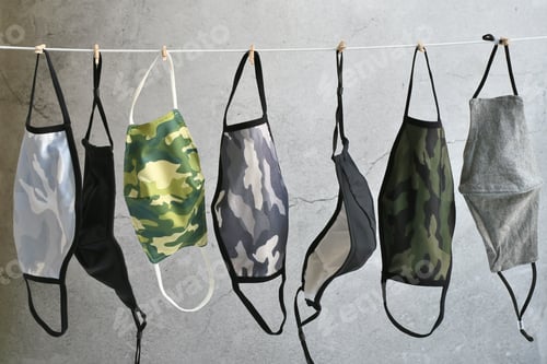 Preview: Face masks hanging on the line
