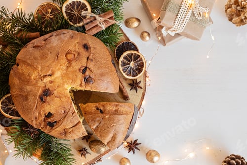 Preview: Panettone, traditional italian Christmas sweets for winter holidays