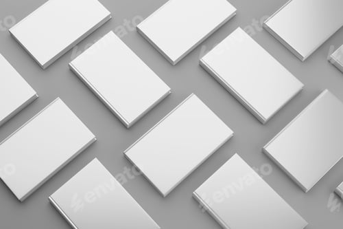 Preview: Blank book isolated on gray background. 3D illustration mock-up