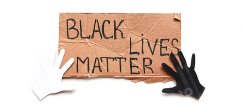 Preview: Black Lives Matter Protest Against Ending Racism Poster Over Human Rights Violation. The big hand is