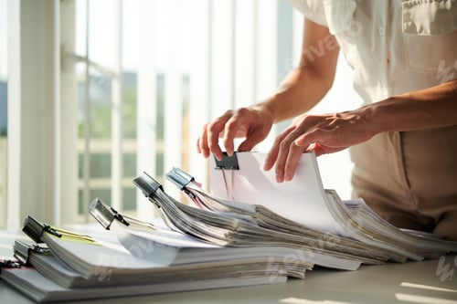 Preview: Businesswoman Searching for Report