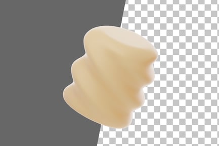 Preview: Cream Soft Body Twisted Wavy Shape 3D Icon