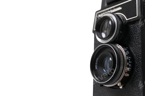 Preview: stylish vintage camera with two photo lenses
