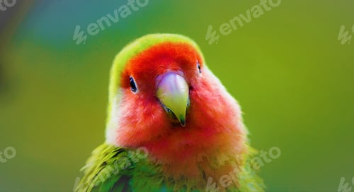 Preview: Lovebird perched on a tree branch, exploring its surroundings