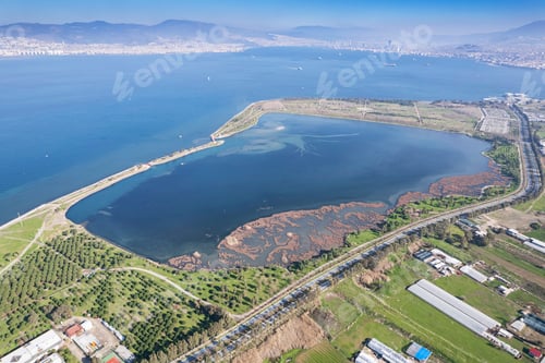 Preview: Aerial view of the Inciralti City Forest Izmir Turkey.