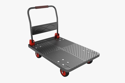 Preview: Industrial Platform Cart Dolly with Textured Surface and Wheels