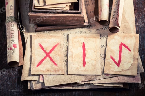 Preview: Extraordinary divination by rune cards based on futhark alphabet