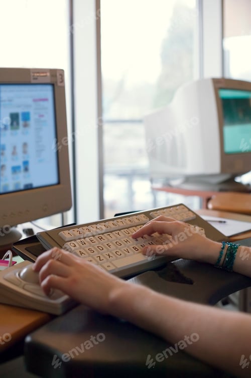 Preview: Someone using a specially adapted computer