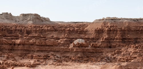 Preview: Red Rock Formations and Hoodoos in the Desert at Sunrise.