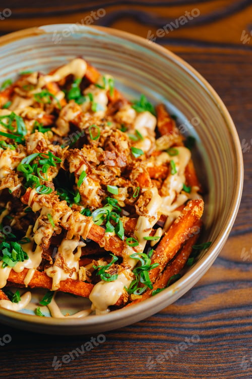 Preview: Sweet potato fries with toppings