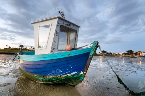 Preview: Blue Fishing Boat at Dawn