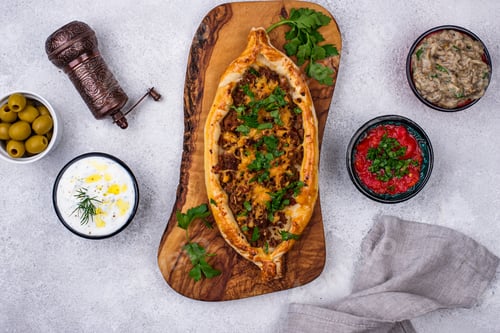 Preview: Traditional Turkish pide with meat