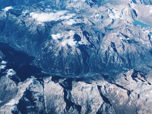 Preview: Aerial view of Swiss Alps mountains