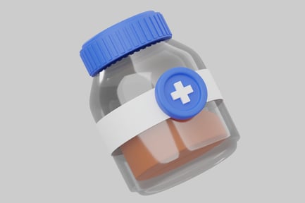 Preview: Elegant Bottle with Blue Lid and White Cross