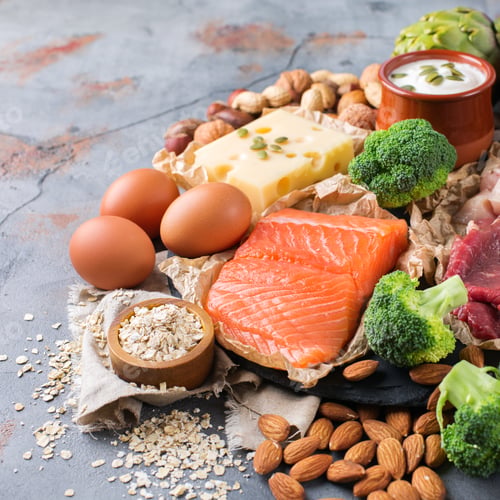 Preview: Assortment of healthy protein source and body building food