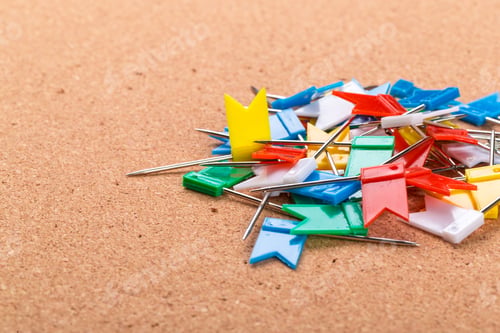 Preview: Pin board texture for background and colorful pins