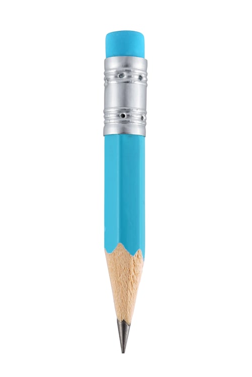 Preview: Small blue pencil with eraser isolated