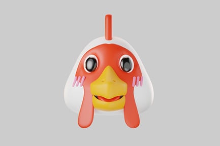 Preview: Cartoon style chicken character face