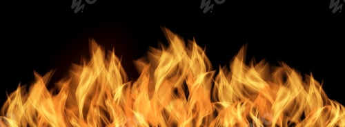 Preview: Realistic fire flames burning against black background