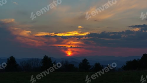 Preview: Sunset At Doughton Park Doughton Park Blue Ridge Range, Appalachian Mountains, North Carolina