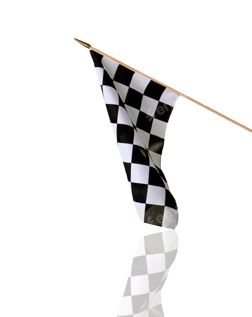 Preview: Checkered flag isolated on white