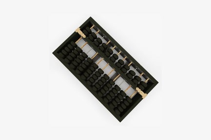 Preview: Rectangular abacus with black and gold frame