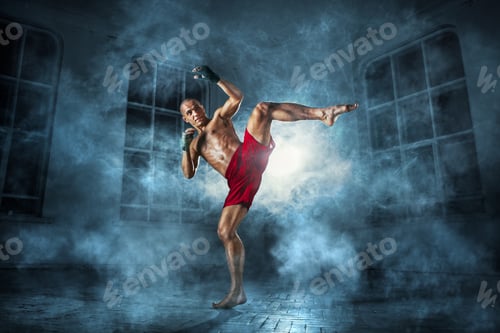 Preview: The young man kickboxing