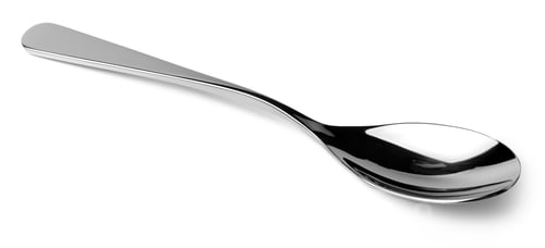 Preview: Silver spoon isolated on white background close up