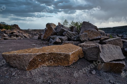 Preview: Stone materials near old flooded stone quarry