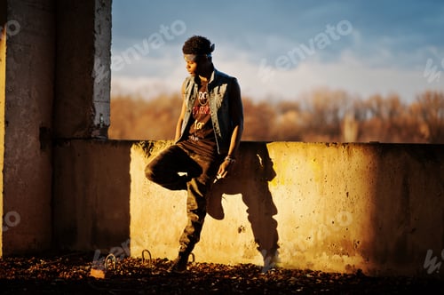 Preview: Black afroamerican man gangsta rap singer